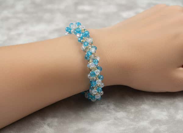 Kristallarmband - Blå och Klar