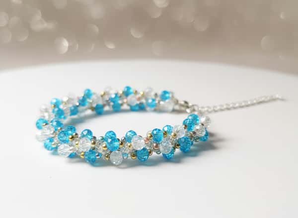Kristallarmband - Blå och Klar