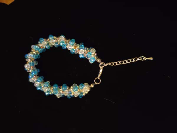 Kristallarmband - Blå och Klar