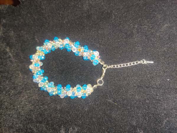 Kristallarmband - Blå och Klar