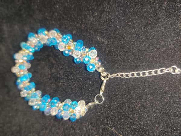 Kristallarmband - Blå och Klar