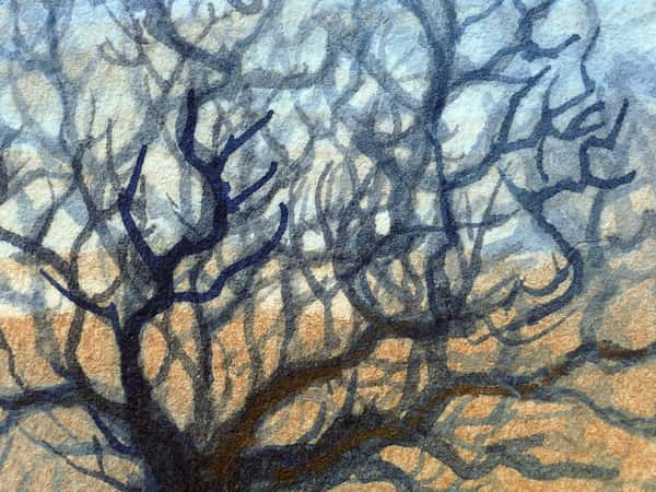 Akvarellmålning Träd.