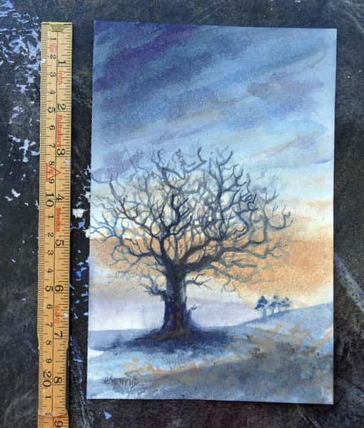 Akvarellmålning Träd.