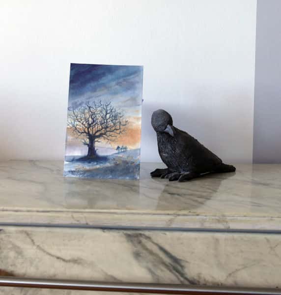 Akvarellmålning Träd.