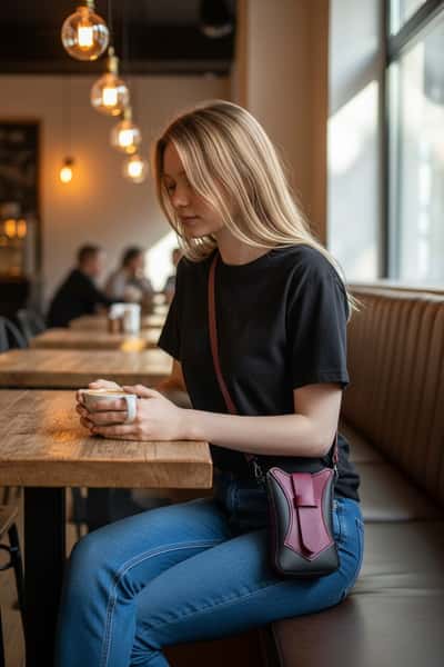 Telefonväska i äkta läder