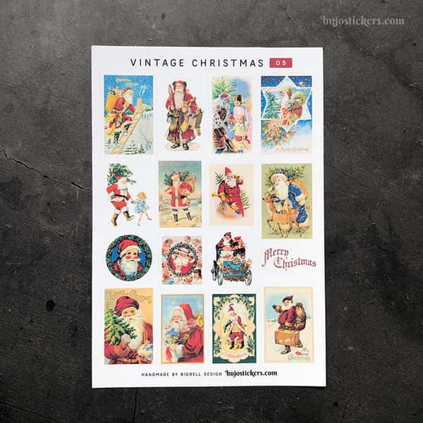 Stickers – Tomtar – Vintage Christmas 05