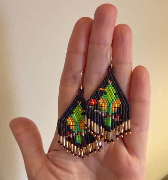 Miyuki örhängen med fåglar