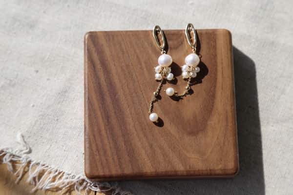 Asymmetrical Baroque Freshwater Pearl Drop Earrings – French Elegant Style