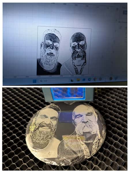 Personlig lasergravyr på svart skiffer