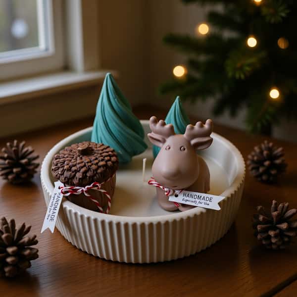 Juldekoration handgjord av betong.