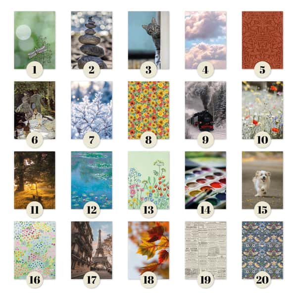 Månadskalender B6 med 103 omslag att välja mellan. Häftad Traveler's notebooks insert i storlek B6.