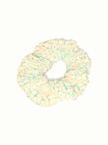 Stickad Mångfärgad Scrunchie - Mjuk Hårsnodd