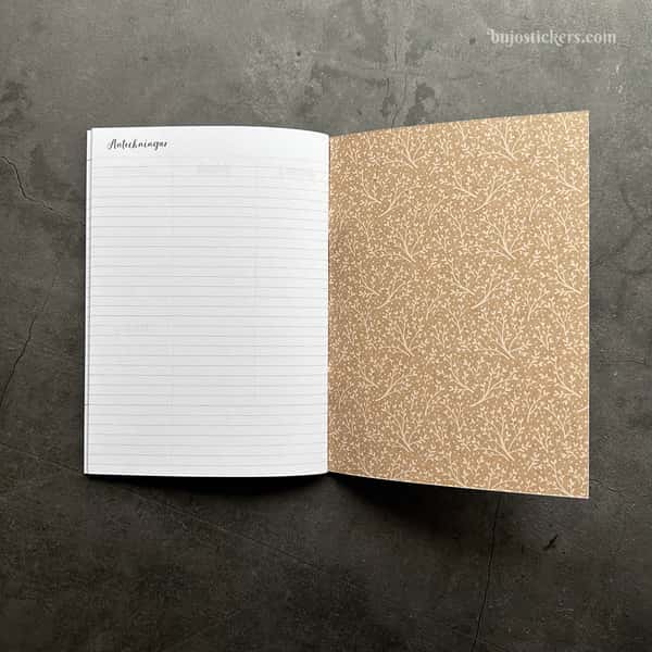 Odaterad veckokalender. Häftad Traveler's notebooks insert B6