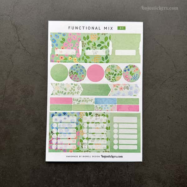 Stickers – Funktionell mix med tabbar, pilar, att göra-listor mm. Blomdekor