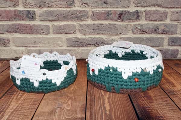 Handgjorda Förvaringskorgar i set med äkta glaspärlor