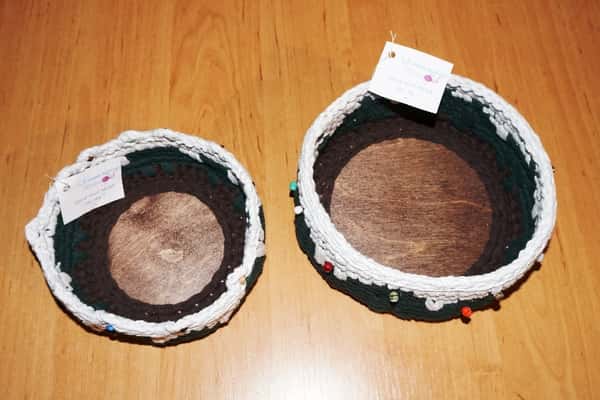 Handgjorda Förvaringskorgar i set med äkta glaspärlor