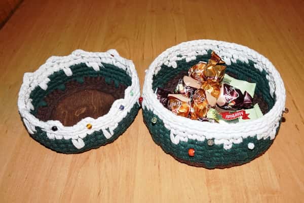 Handgjorda Förvaringskorgar i set med äkta glaspärlor