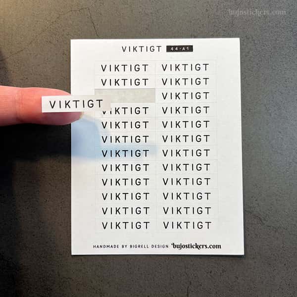Stickers – Viktigt