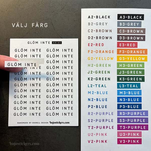 Stickers – Glöm inte