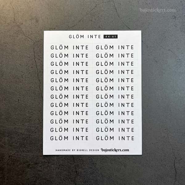 Stickers – Glöm inte
