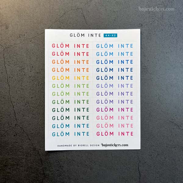 Stickers – Glöm inte