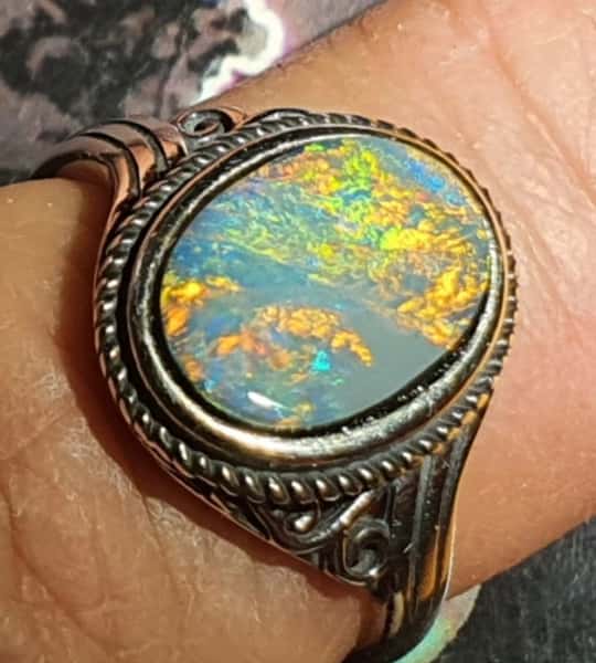 Opal Silver Ring
