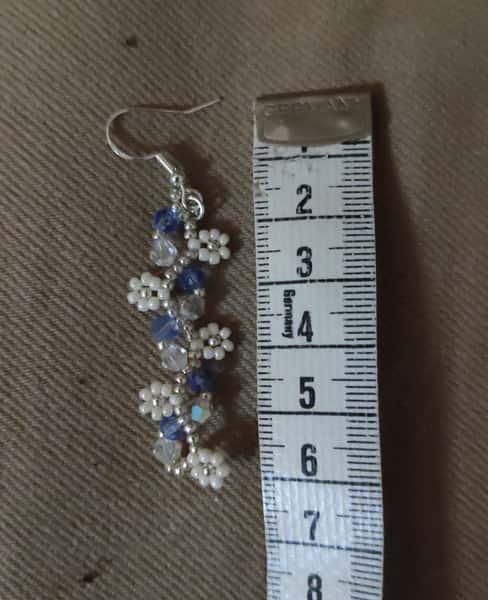 Smyckesset - Armband & Örhängen i Blå & Vita Pärlor