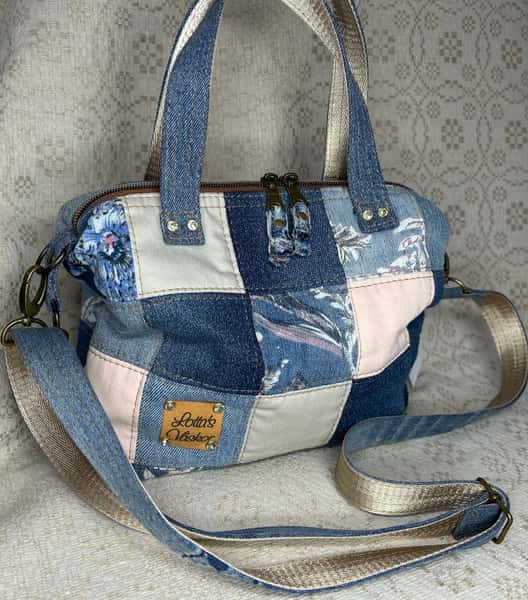Jeansväska i lappteknik
