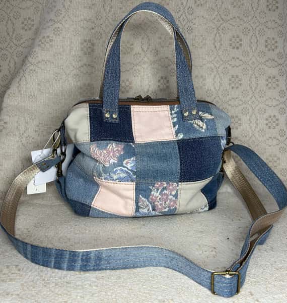 Jeansväska i lappteknik