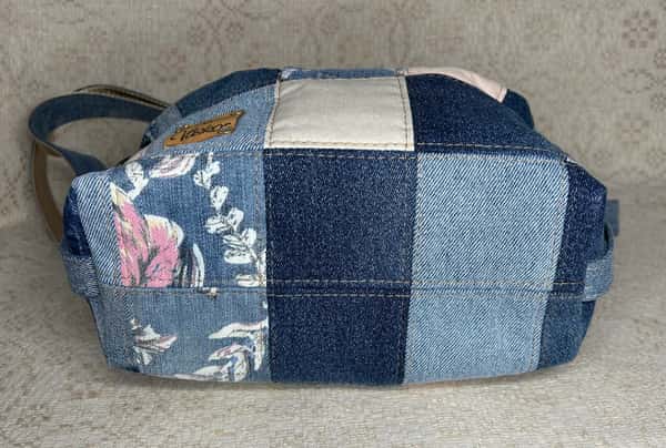 Jeansväska i lappteknik