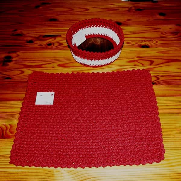 Virkad korg & bordsunderlägg