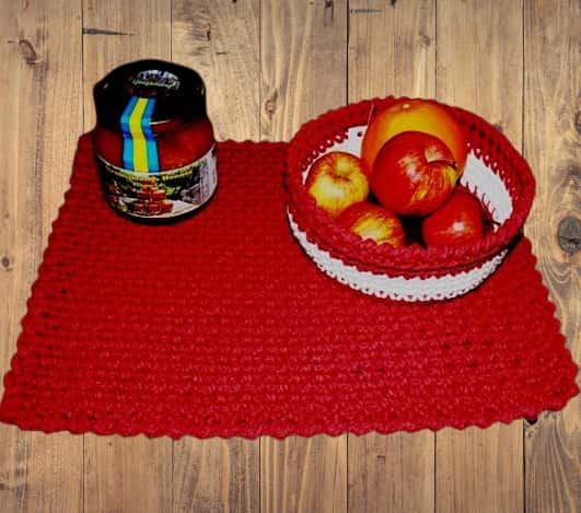 Virkad korg & bordsunderlägg