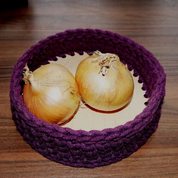 Virkade korgar, grytunderlägg & bordsunderlägg