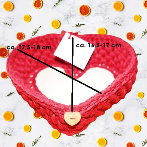 Virkad hjärta - mörkröd