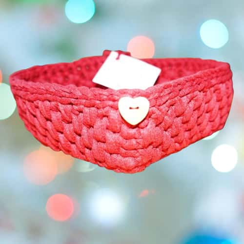 Virkad hjärta - mörkröd