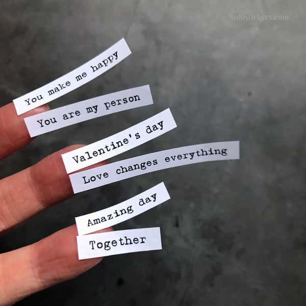 Stickers – Textremsor: Love, romance & Valentine's day