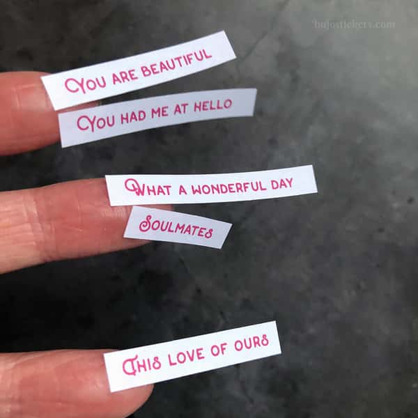 Stickers – Textremsor: Love, romance & Valentine's day