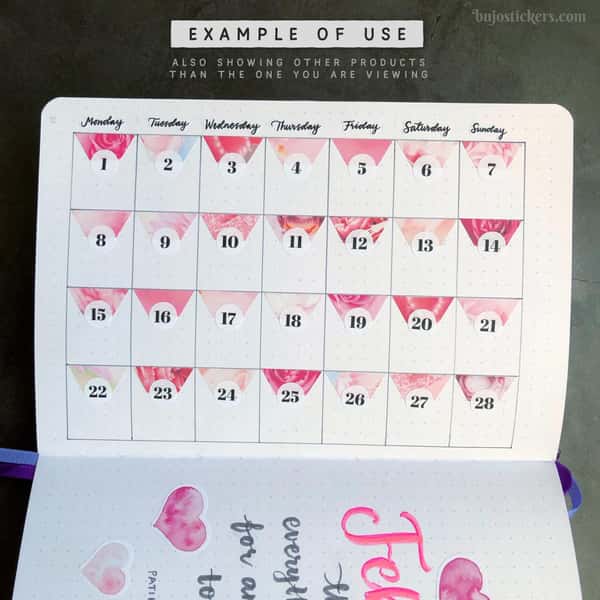 Stickers – Rosa hexagoner med olika motiv