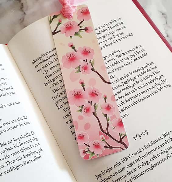 Fina körsbärsblommor sakura, Handgjorda bokmärken