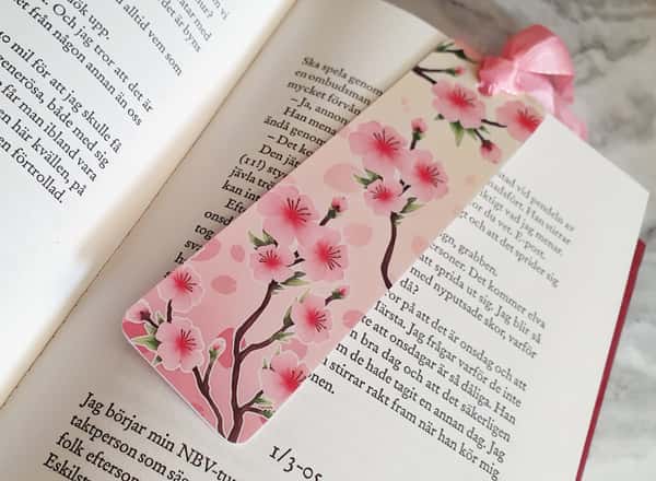 Fina körsbärsblommor sakura, Handgjorda bokmärken