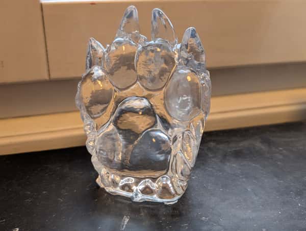 Dekorativ hund-/vargtass i epoxy resin