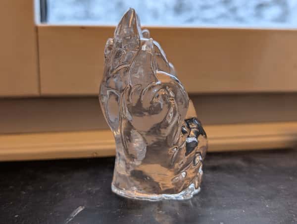 Dekorativ hund-/vargtass i epoxy resin