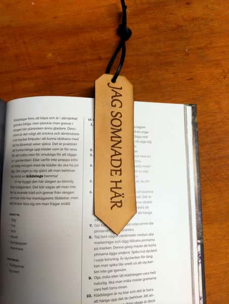 Personlig bokmärke i läder