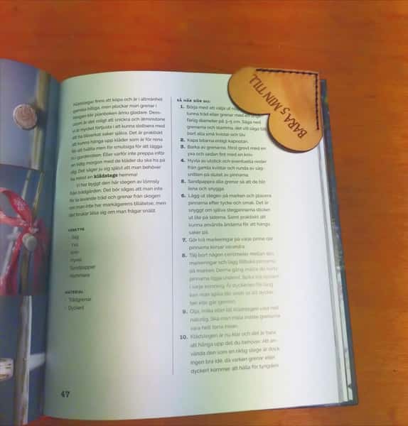 Personlig bokmärke i läder