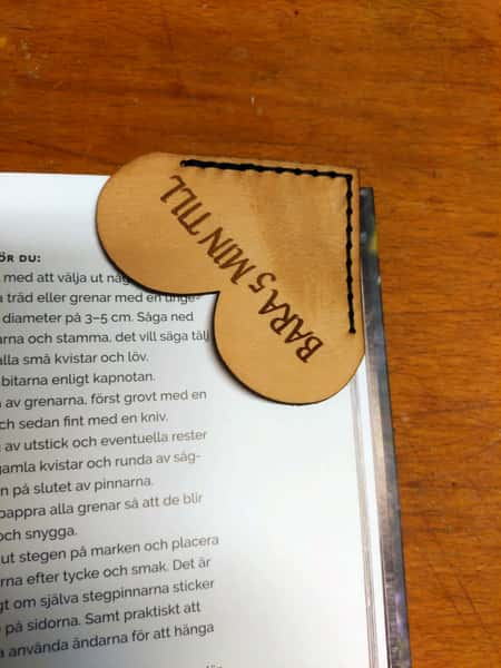 Personlig bokmärke i läder