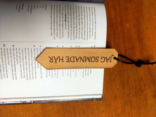 Personlig bokmärke i läder