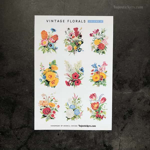 Stickers – Vintage blommor