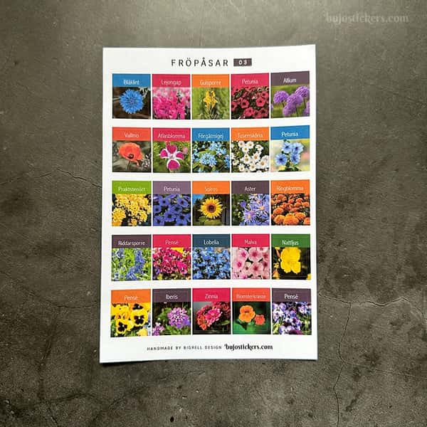 Stickers – Fröpåsar: grönsaker