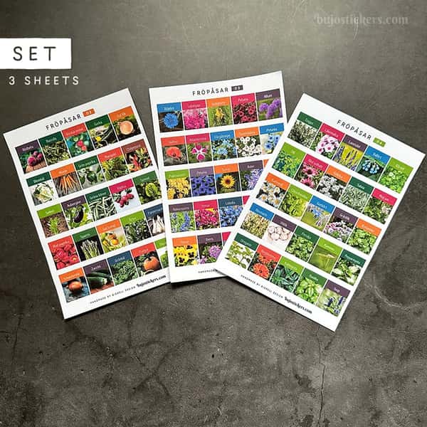 Stickers – Fröpåsar: blommor