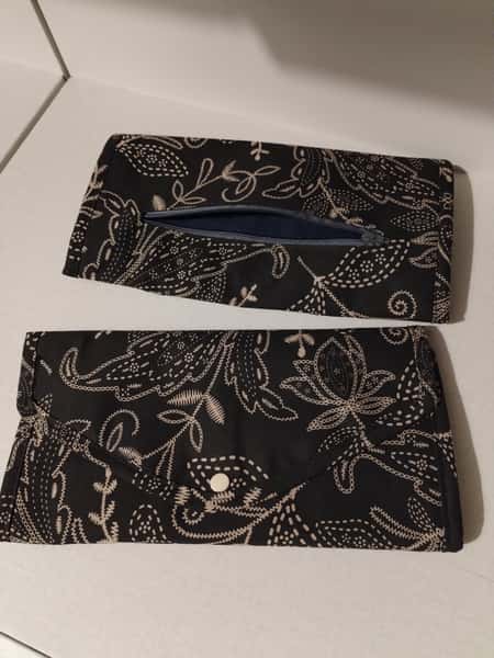 Väska för förvaring av stickor/virknålar svart/beige 🖤